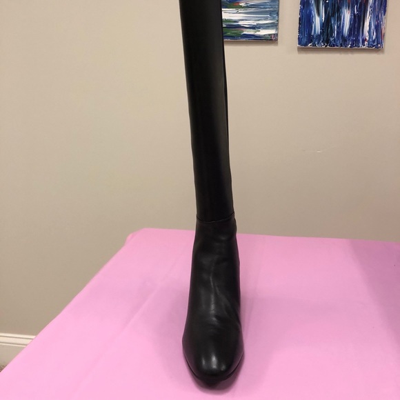 Gillian Leather Block Heel Over the Knee Boots - Picture 2 of 11